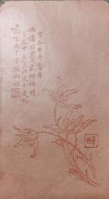 民国 老信笺 兰花 老版画 23.5*13cm