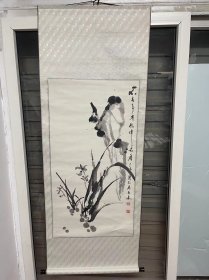 中式国画，水墨画，彩色画，花鸟画，尺寸60*160，西安名人字画，马天锁，包邮（新疆，西藏，海南，内蒙除外），已裱，b1-96