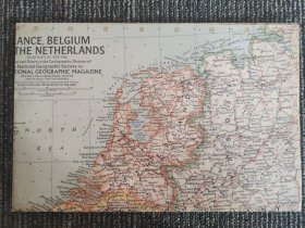 National Geographic国家地理杂志地图系列之1960年6月 France, Belgium, and the Netherlands 法国比利时荷兰地图