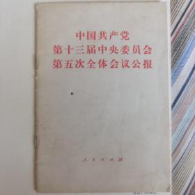 中国共产党第十三届中央委员会第五次会议公报