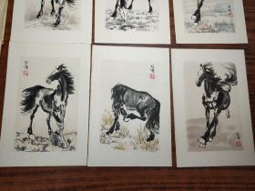 朵云轩木版水印真品《悲鸿画马》8张一套全 ，【带函套，带朵云轩原始发票】