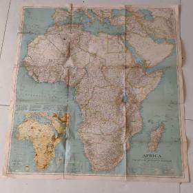 National Geographic国家地理杂志地图系列之1935年5月 Africa 非洲地图（实物拍摄如图）
