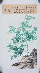 竹子，小写意的画法，山东省美协史同刚老师的真人真迹纯手绘作品，假一赔万，支持第三方鉴定，老师的竹子皴法点染，浓淡干湿焦，行云流水，郑板桥竹子的风格，很有味道。尺寸为1米×55公分，3尺整张的作品，国展风格的作品，装裱出来非常漂亮的，家里客厅，卧室，书房，茶室，玄关，中堂，办公室都可悬挂，不挑地方，宣纸软片已经托底了，回家可以直接装框了！