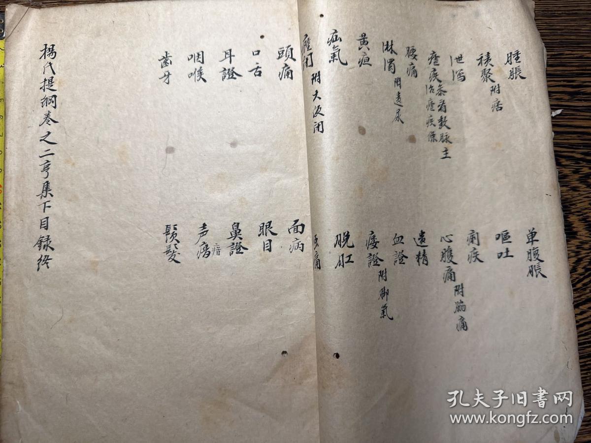 清精抄中医古籍，（定稿？）《杨氏提纲》存一厚册，书法精美！