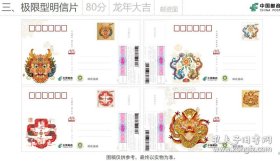 JXP 2024年《龙年大吉》邮政 国版限量版贺年有奖明信片 全套4枚