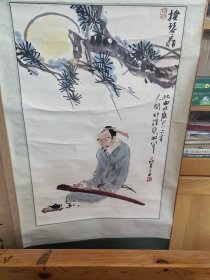 张犇∴国画《抚琴图》