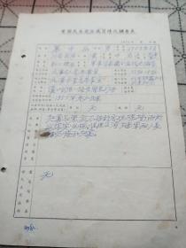 黄埔军校第四期慕中岳1978年填写调查表