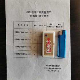 【酒类价格】四川酒，四川省绵竹剑南春酒厂“剑南褔”酒价格表