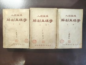 《人体系统 解剖生理学 上中下》稀见！湖北军区卫生部，1950年出版，平装三厚册全