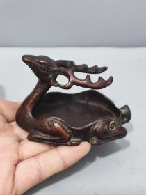 纯铜 鹿笔洗，长8cm，高5cm，宽6cm，重量200g，