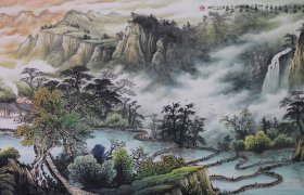 中国艺术家协会吴建国老师小八尺山水2