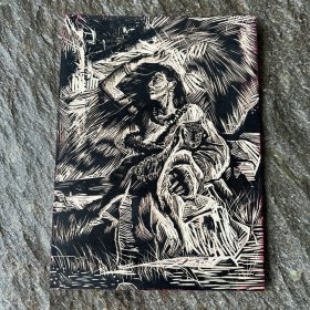 木刻版画原板：藏女
