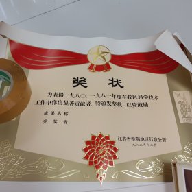 八十年代空白奖状36张
