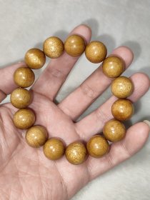 金丝楠木老料1.5手串帝王黄色纹理漂亮金丝莹润味道不错一物一图按图发货C028