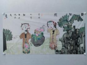 保真书画，赵锦龙四尺整纸国画《雅趣图》一幅，带画集一本。尺寸：69*137，山东淄博人。系中国美术家协会会员，中国艺术创作院画家，中国人民大学继续教育学院工作室导师 中国美术家协会香港美协副主席，淄博美协副主席。作品多次参加中国文联、中国美协举办的全国级展览、提名展、学术展多次获奖并被收藏