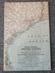 National Geographic国家地理杂志地图系列之1961年2月 South Central United States 美国中南部地图