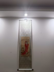 张大千弟子、著名书画家、当代女书画家中之怪杰 厉国香 国画作品《仕女图》一幅 画心60.5*27cm