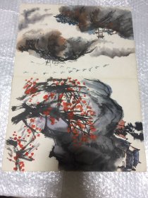 一本几十年前的宣纸国画册页本，有21幅作品，印章认不出来（长38.5厘米宽27.5厘米的有6幅，长27.5厘米宽19厘米的有15幅）