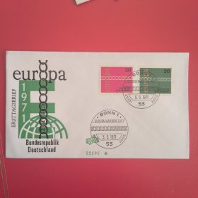 GERcard1联邦德国邮票 1971年 欧罗巴.象征团结的链条 2全 外国首日封FDC