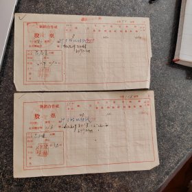 供销合作社股票2张，1955年