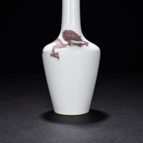 旧藏 清康熙釉里红龙纹赏瓶 高21厘米 宽9.5厘米