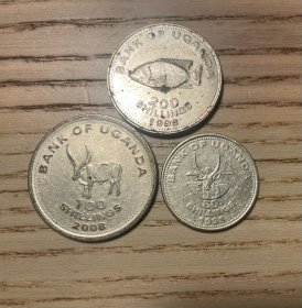 乌干达共和国硬币三枚不同面值合售（鄙视卖假币的）