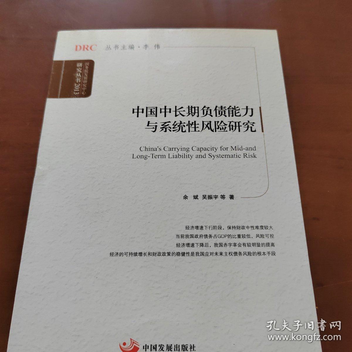 国务院发展研究中心研究丛书：中国中长期负债能力与系统性风险研究