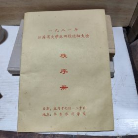 1981年江苏省大学生田径运动会秩序册