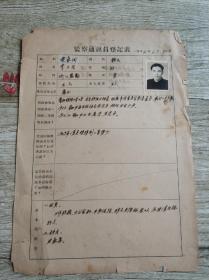 1954年上海监察通讯员李士生登记表一张 16开