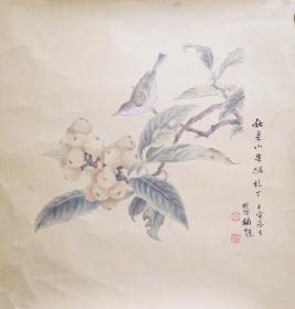 秋来小果满枝丫 工笔花鸟 40cmx42cm