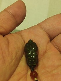 新疆和田玉青玉小貔貅吊坠 保真