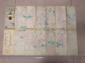 包邮！ 1986年 北京旅游图 城区图 著名景点 物价、饭店、气温等多种信息 73x51cm