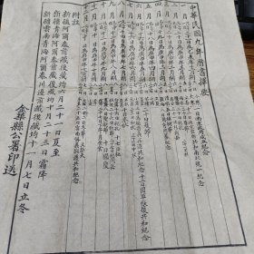 民国稀见县公署木版印送的历书择要（稀见附注新疆和前藏后藏的节气）年历中的天花板