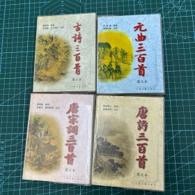 袖珍本三百首系列：唐宋词三百首（图文本）/唐诗三百首（图文本）/元曲三百首（图文本）/古诗三百首（图文本） 4本合售