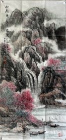 【终身保真字画】赵春林， 136*68 教授，中国著名画家，1942年生于长春，毕业于燕山大学、中国山水国研修院，同时就学清华大学美院、天津工艺美院、天津艺术中心。