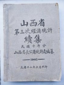 【提供资料信息服务】山西省第一次到第九次经济统计正集第一次到第七次续集（缺少第六次）