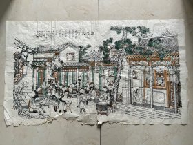 清晚期杨柳青木版套色年画：元宵节年画 庆赏元宵 尺寸：107*63 cm  上海人民美术以此画出版名信片