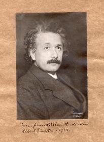 爱因斯坦 Albert Einstein 1927年亲笔签名照 psa鉴定认证 馆藏级珍品