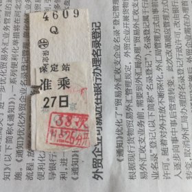 火车票——1988年保定-北京火车票