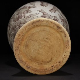 瓷器 明永乐釉里红锥拱苍龙教子纹梅瓶43*31厘米