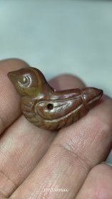 辽金时期战国红玛瑙小鸟，和平鸽，三孔的，特殊制式，包浆醇厚油润，手工雕刻打磨，看图。
