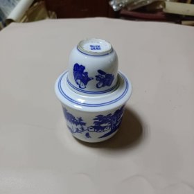 仿清代青花陶瓷家用温酒器烫酒壶 有款老物件