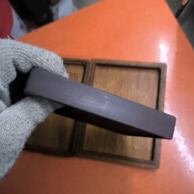 黄炳强大师落款，全木盒五寸老宋坑一片红，保真。
