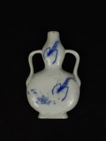 民国八年 青花瓷【双耳葫芦扁瓶】，全品完整无残缺，品相尺寸如图！
