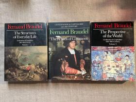 Civilization and Capitalism, 15th-18th Century: I: The Structure of Everyday Life, Ⅱ: The Wheels of Commerce & Ⅲ: The Perspective of the World 十五至十八世纪的物质文明、经济和资本主义 三卷全 布罗代尔【英文版，馆藏书】裸书3.7公斤重