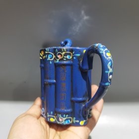 老紫砂壶紫砂茶壶彩绘一捆竹壶 280cc