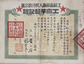 1951工商企业登记证