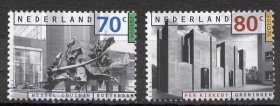 hl208外国邮票荷兰1993年邮票 欧罗巴 艺术雕塑 建筑风格 3全 新