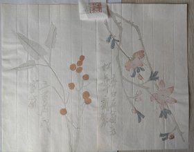 民国松华斋齐白石花卉笺2张。诗笺信笺。 数量:2张 规格26*16cm。民国的规格大一些！ 实物如图，历经百年，保存完好，保证民国！