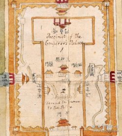 古地图1741-1774清乾隆十二年 北京内城图。纸本大小55.38*70厘米。宣纸原色仿真。